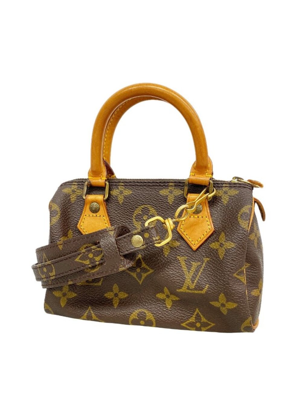 Louis Vuitton Handbag Monogram Mini Speedy Brown 2-Way Bag